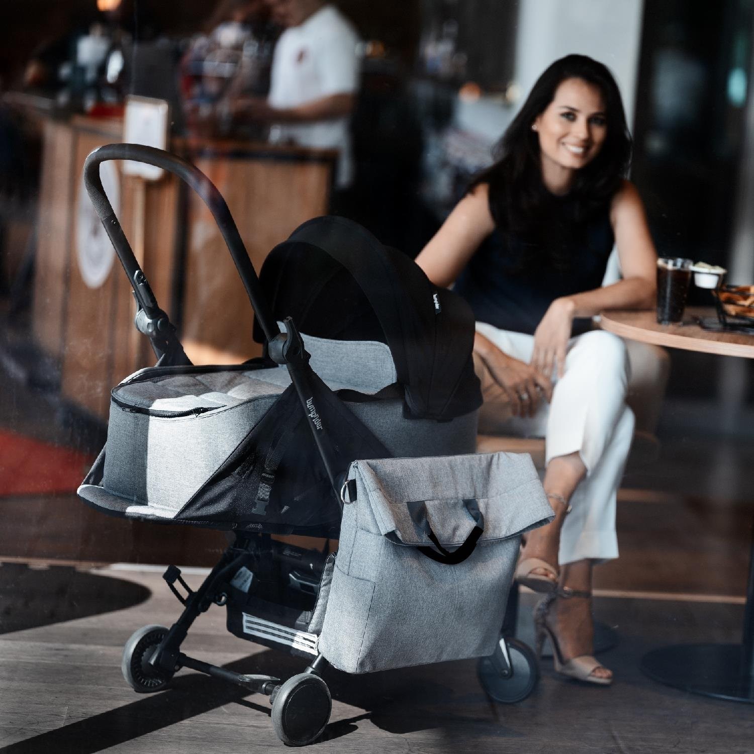 Bumprider Connect 3 Bebek Arabası Yan Bakım Çantası Grey-Black