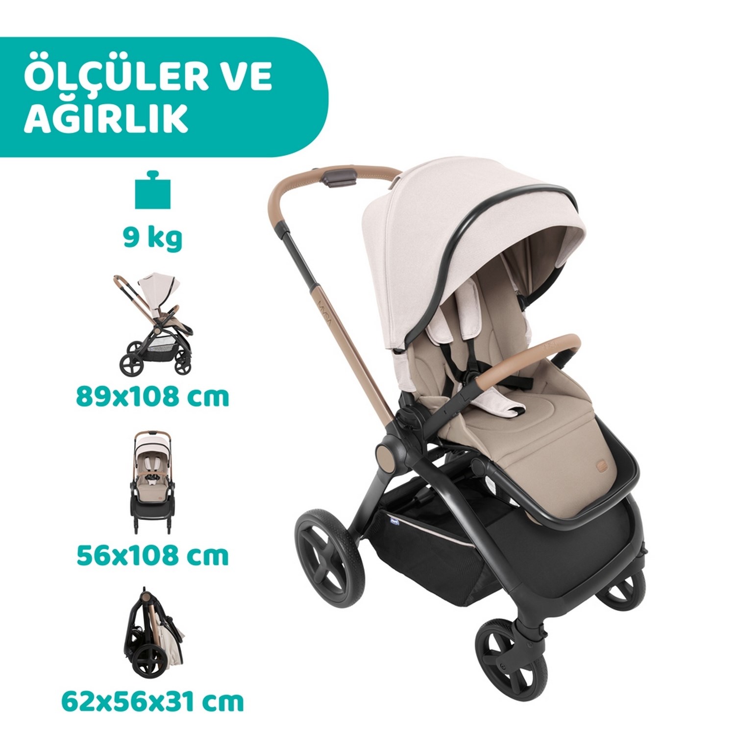 Chicco Duo Mysa Travel Sistem Bebek Arabası  Amber Glow