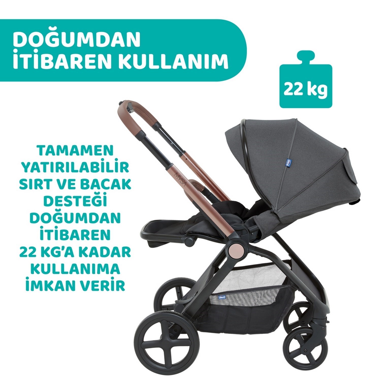 Chicco Duo Mysa Travel Sistem Bebek Arabası  Black Satin