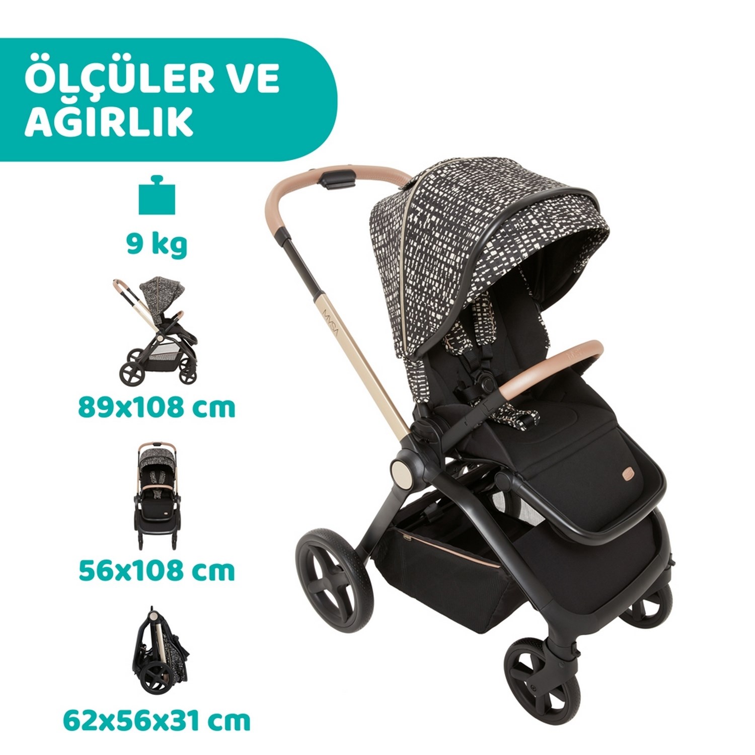 Chicco Duo Mysa Travel Sistem Bebek Arabası  Glam Dev Re Lux