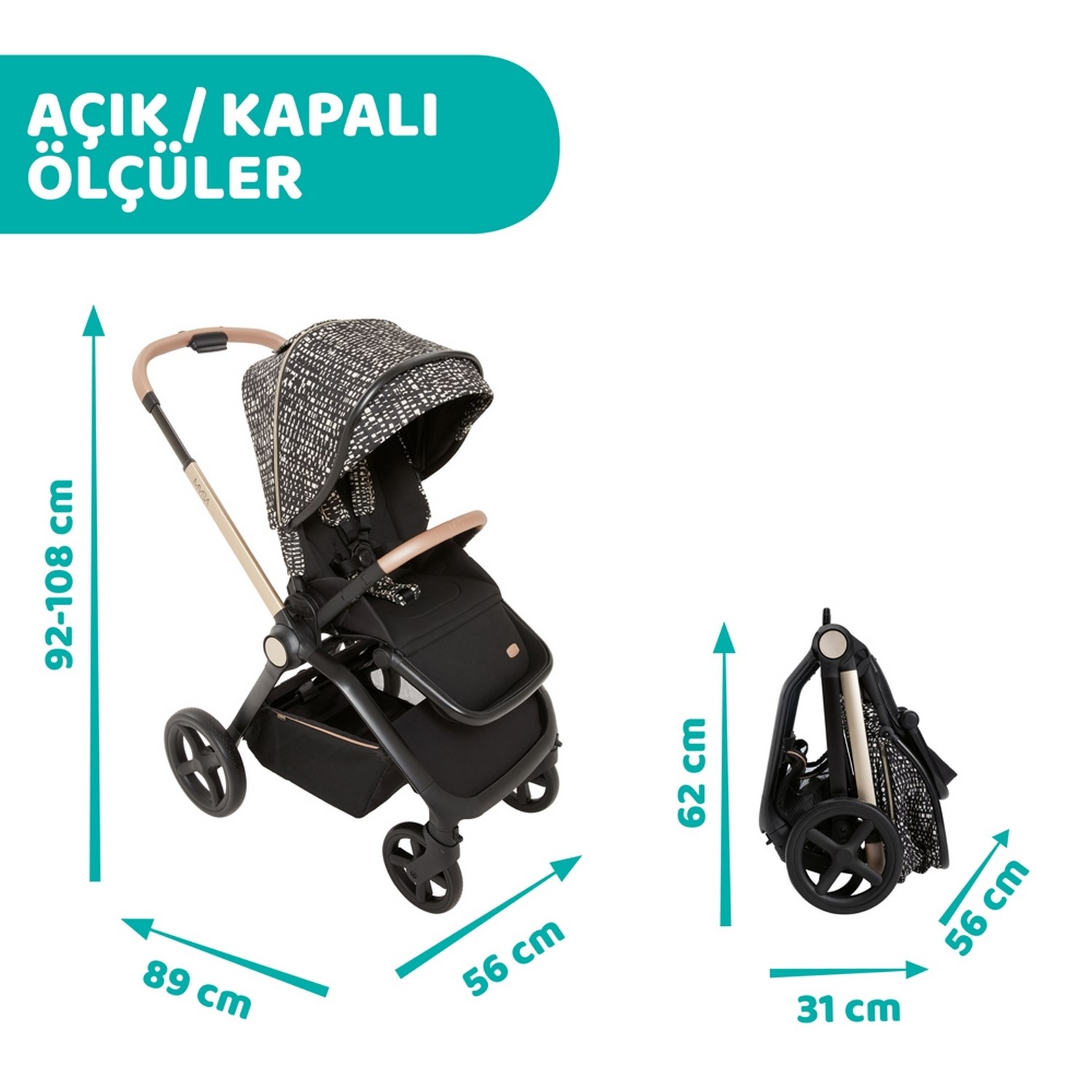 Chicco Duo Mysa Travel Sistem Bebek Arabası  Glam Dev Re Lux
