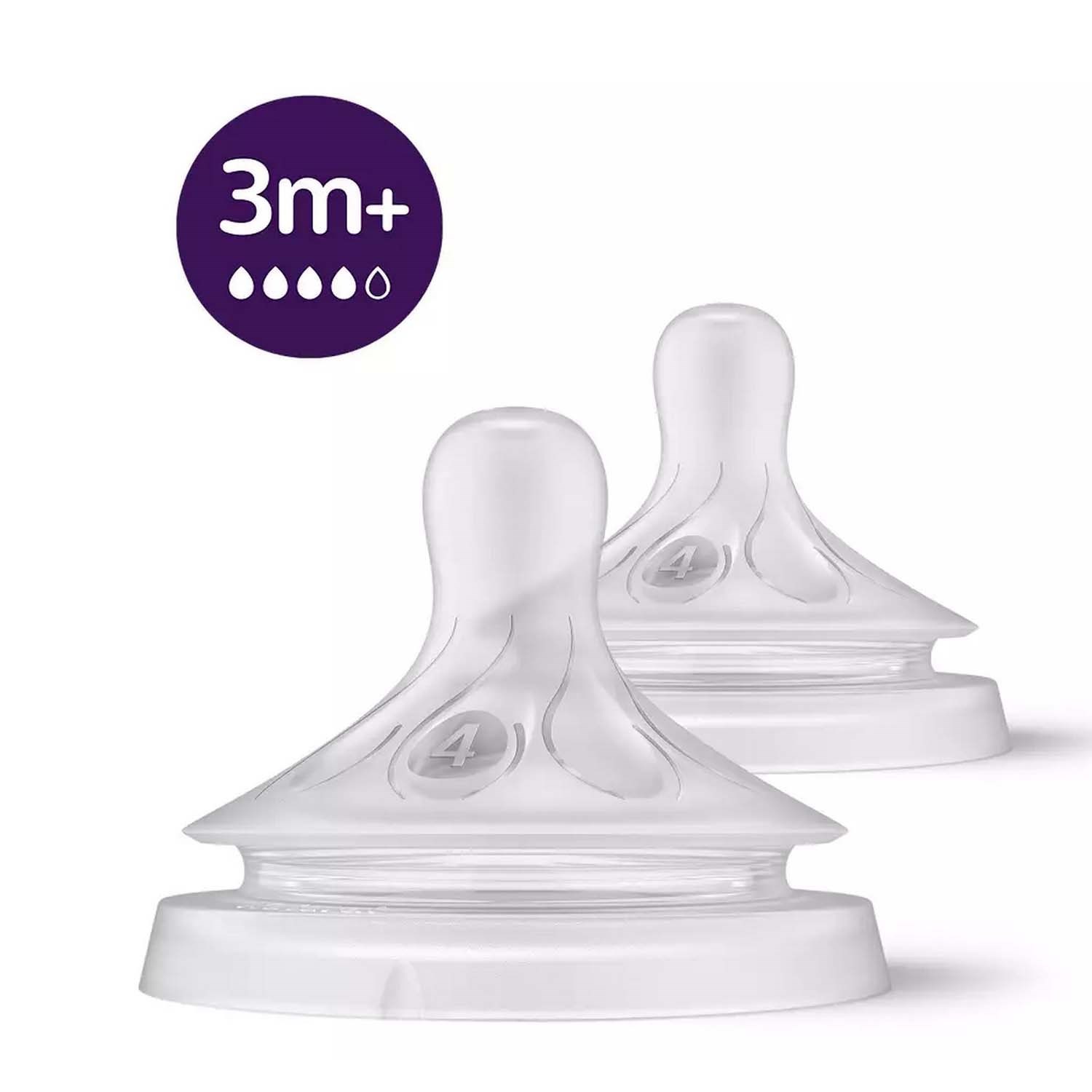 Philips Avent Natural 2'li Biberon Emziği 4 Numara 3+ Ay 