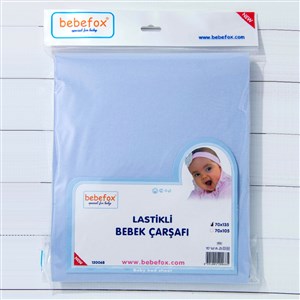 Bebefox Lastikli Bebek Yatak Çarşafı 70x135 Cm 068 Mavi
