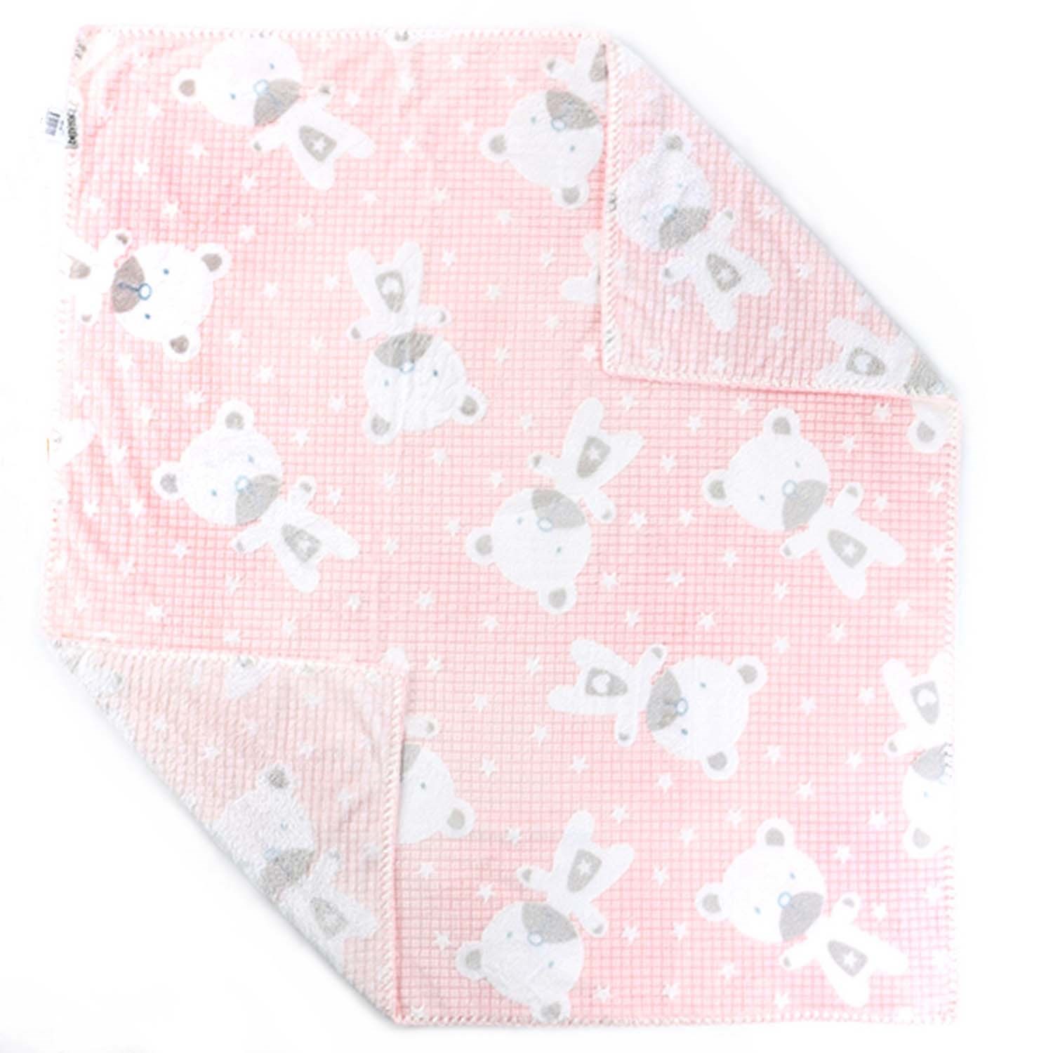 Bebitof Süs Dikişli Ayıcık Bebek Battaniyesi 95083 Pembe