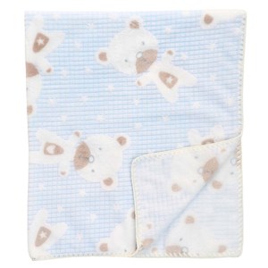 Bebitof Süs Dikişli Ayıcık Bebek Battaniyesi 95083 Mavi