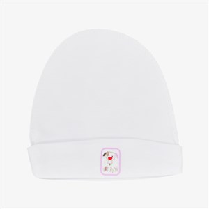 Sebi Bebe Ters Dikiş Bebek Şapkası 5503 Beyaz-Pembe