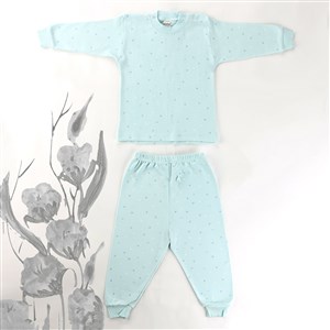 Sebi Bebe Mini Çiçek Pijama Takımı 9115 Mint