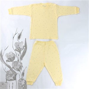 Sebi Bebe Mini Çiçek Pijama Takımı 9115 Sarı
