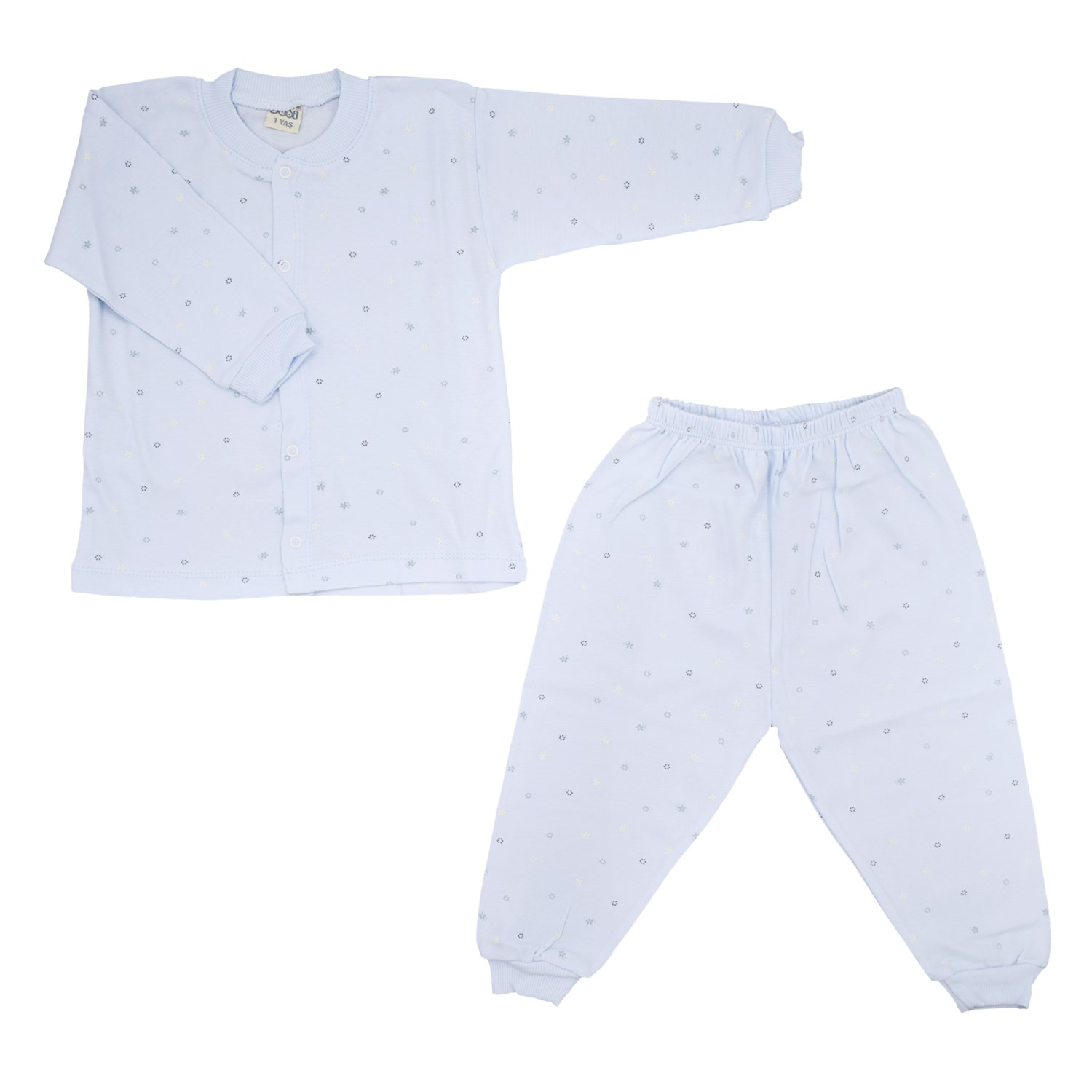 Sebi Bebe Yıldız Batik Pijama Takımı 2421 Mavi