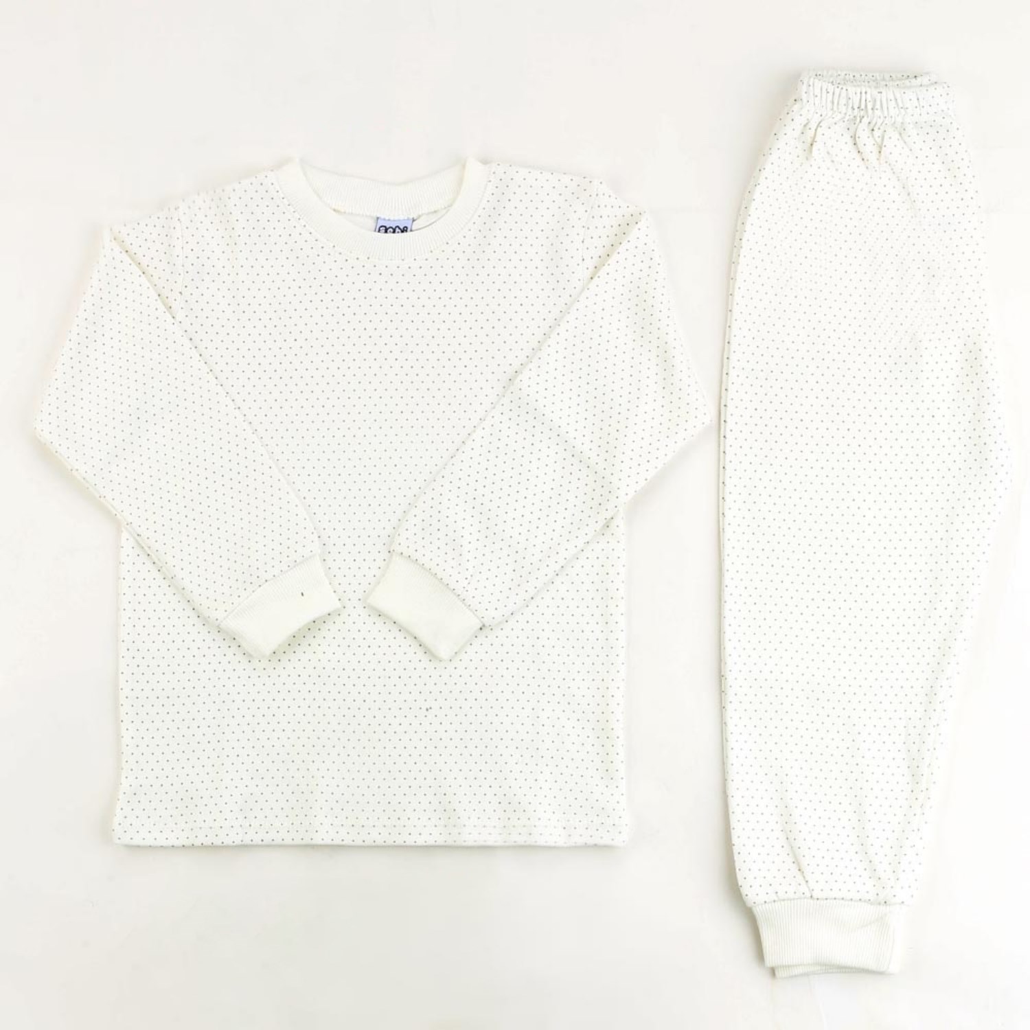 Sebi Bebe Nokta Puanlı Pijama Takımı 4049 Beyaz-Kahve