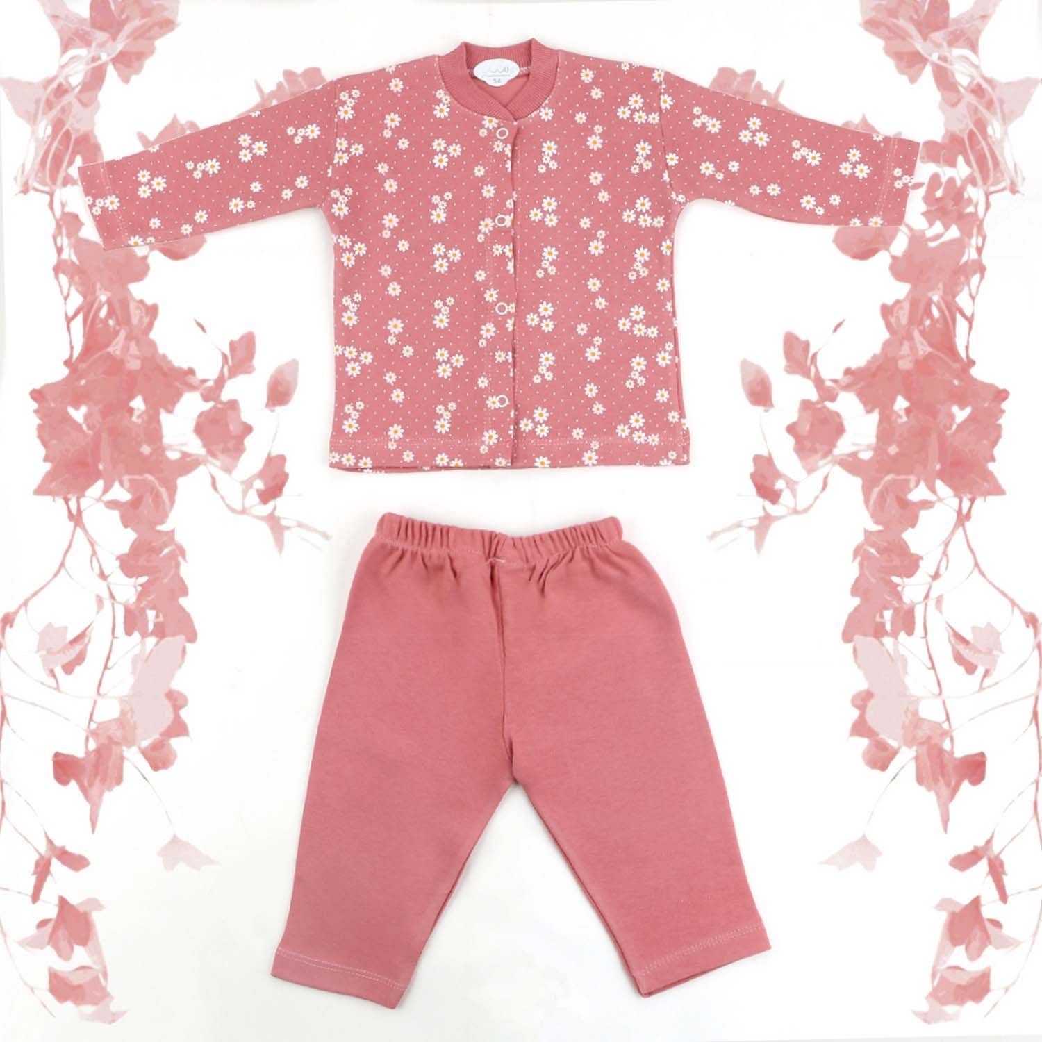 Sebi Bebe Papatya Pijama Takımı 9104 Gül Kurusu