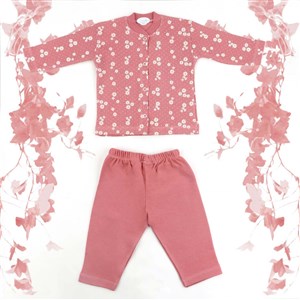 Sebi Bebe Papatya Pijama Takımı 9104 Gül Kurusu