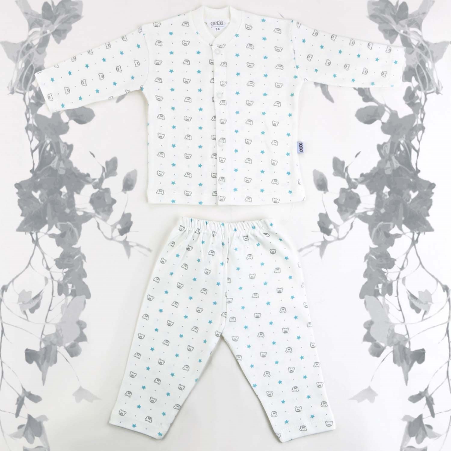 Sebi Bebe Ayıcık Pijama Takımı 9107 Beyaz