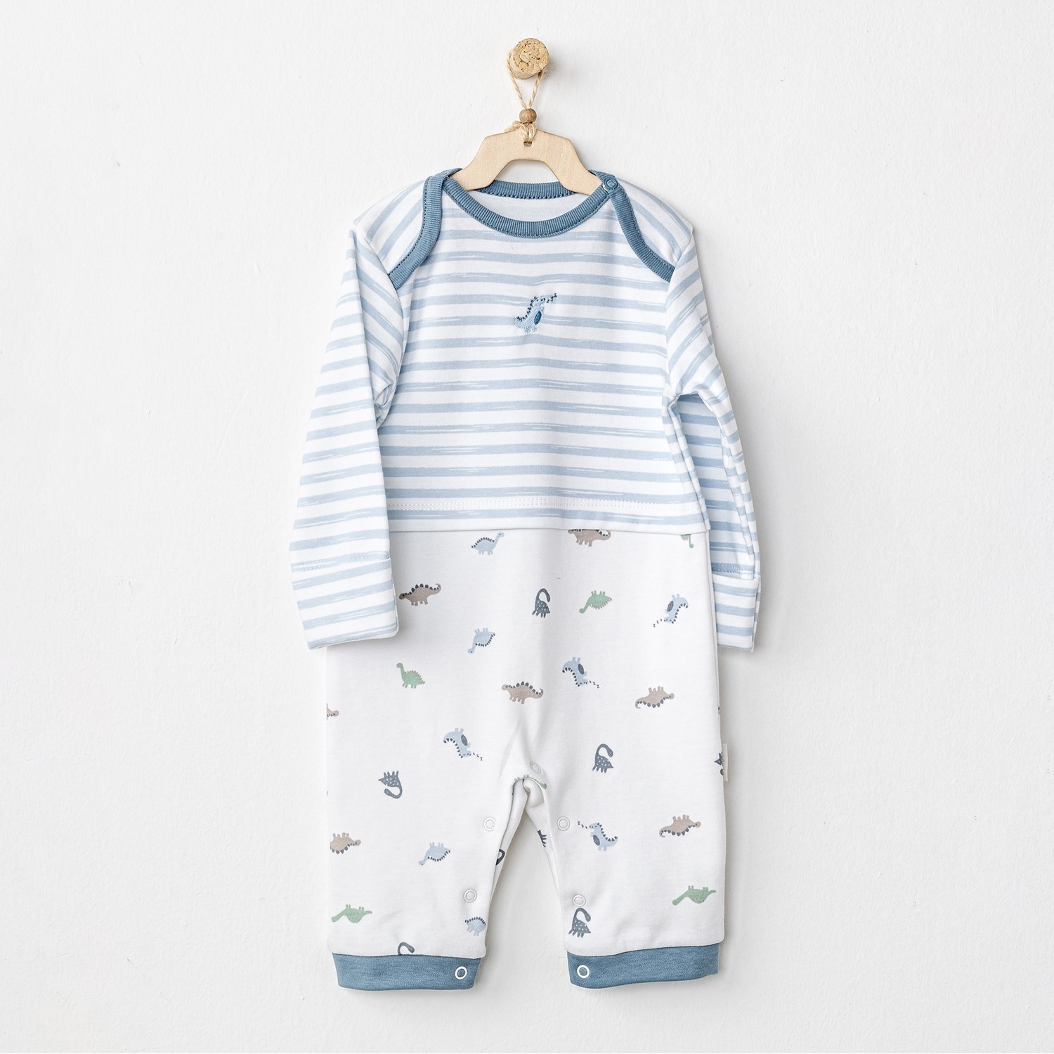 Andywawa Dinosaur Bebek Tulumu AC24568 Mavi