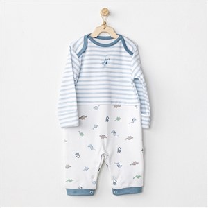 Andywawa Dinosaur Bebek Tulumu AC24568 Mavi