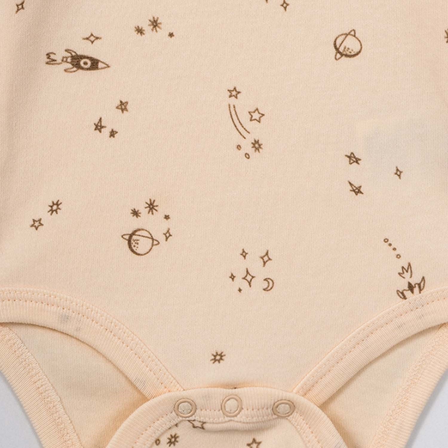 Tiffany Baby Galaxy Organic Theme Uzun Kollu Bebek Body 61011 Ekru