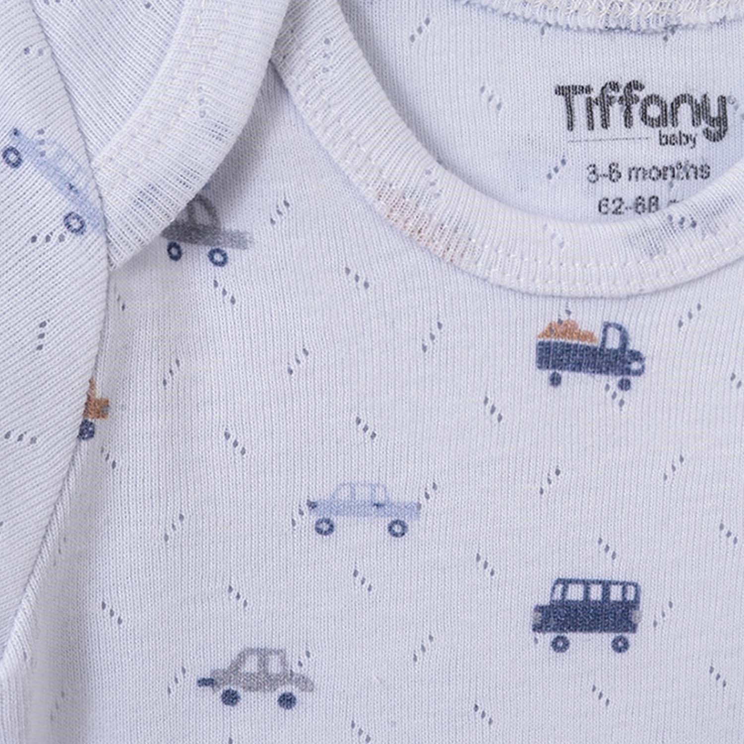 Tiffany Baby Jakarlı Driver Theme Yarım Kol Bebek Body 58008 Açık Mavi