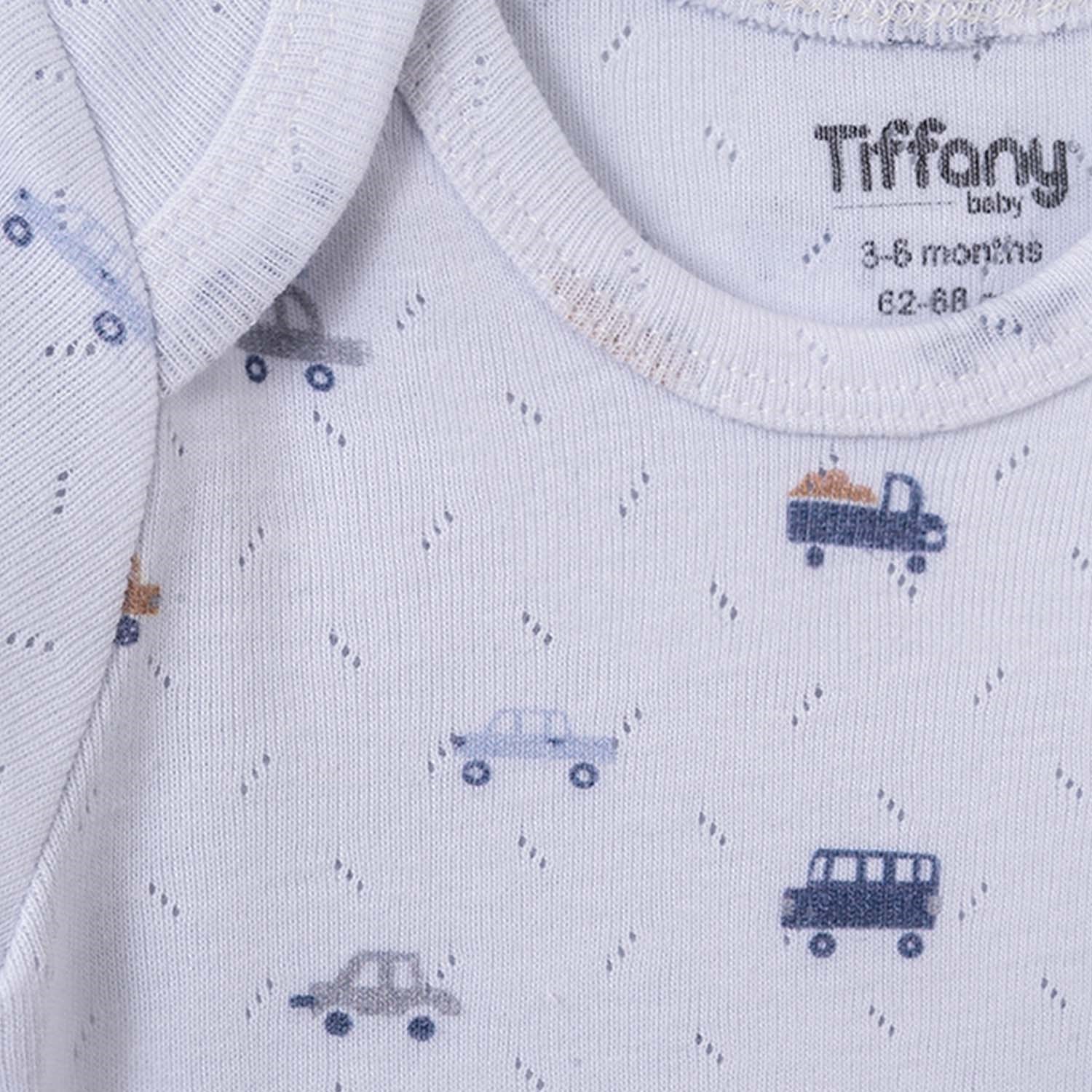 Tiffany Baby Jakarlı Driver Theme Yarım Kol Bebek Body Açık Mavi