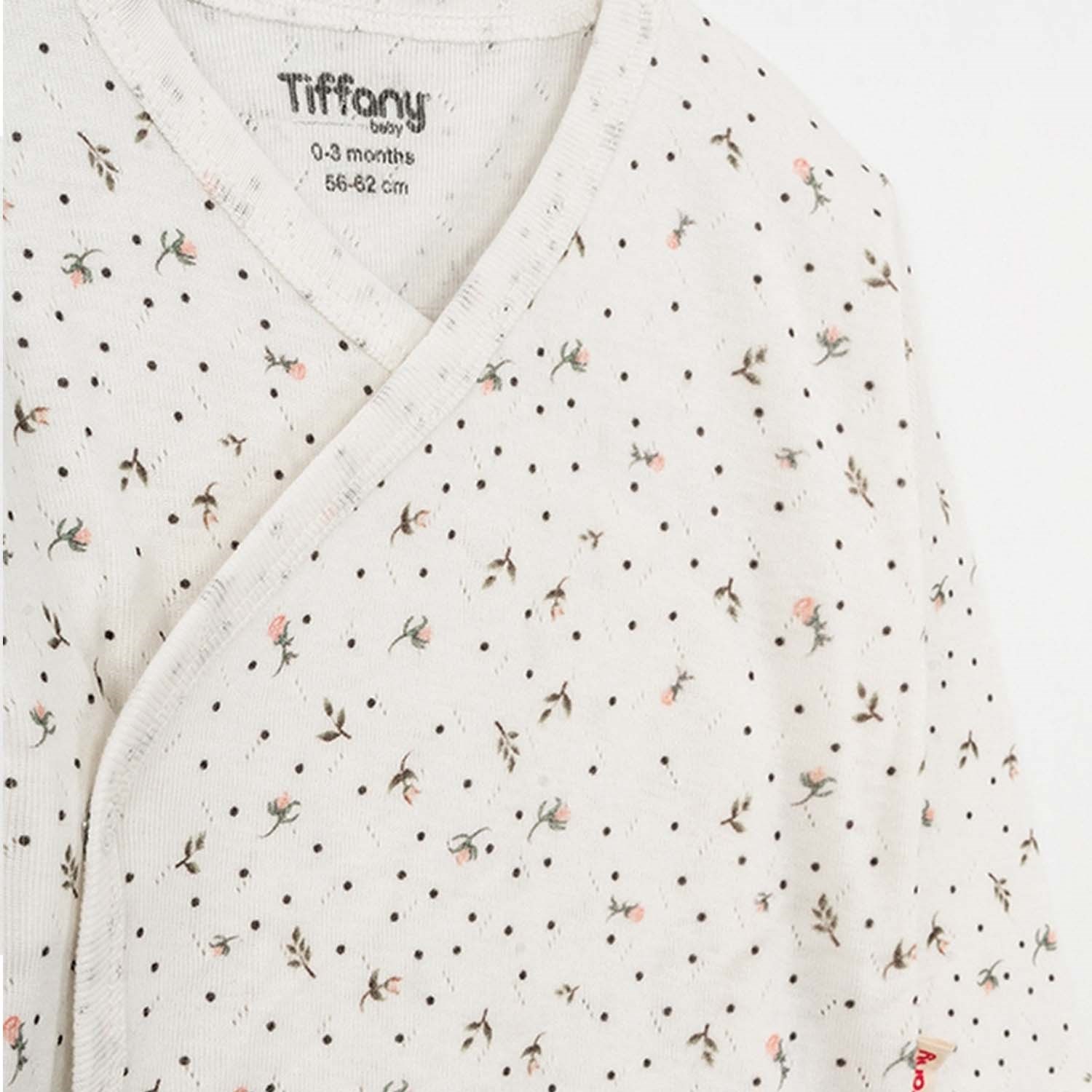 Tiffany Baby Jakarlı Flowering Theme 3'lü Bebek Zıbın Seti Ekru