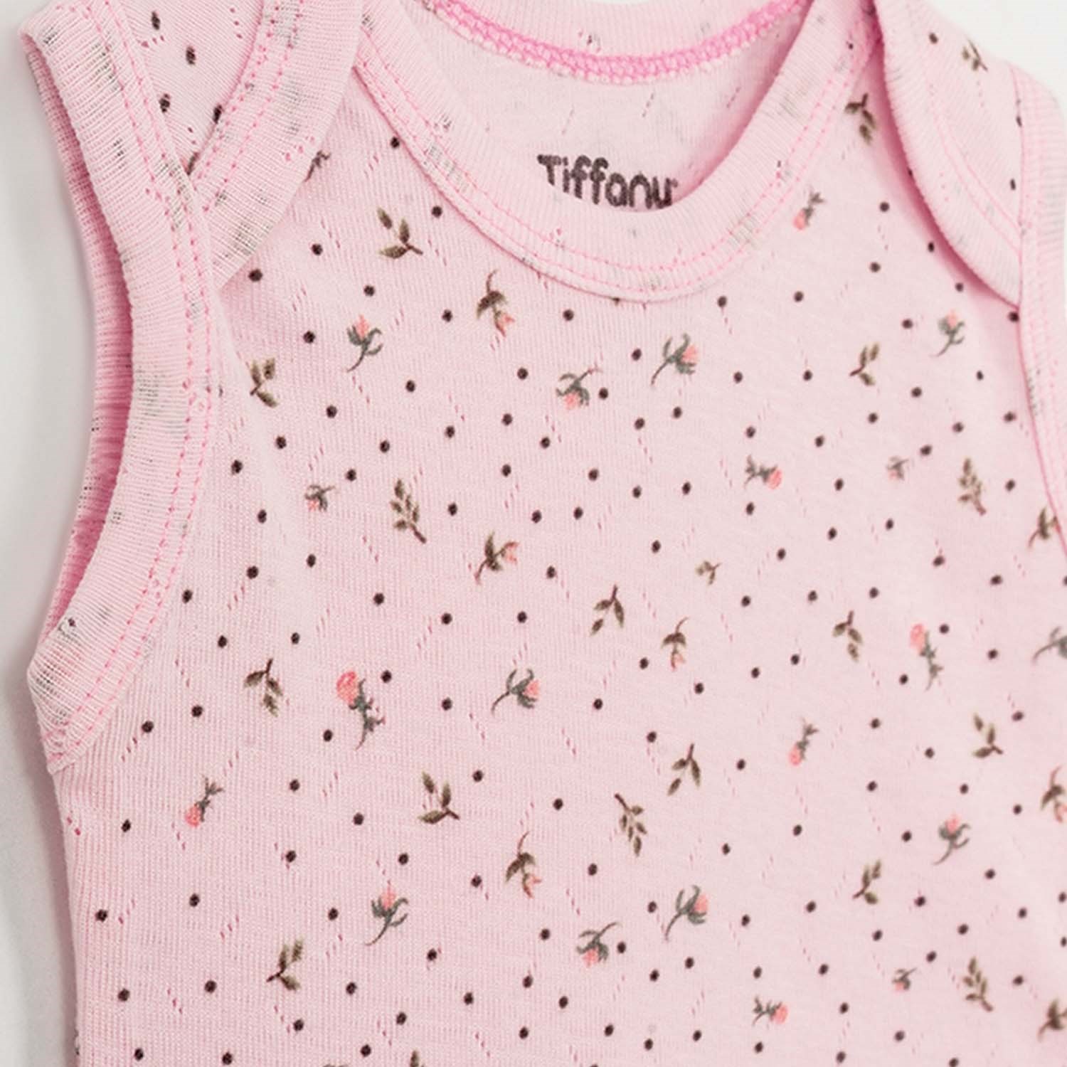 Tiffany Baby Jakarlı Flowering Theme Bebek Atlet Body 57009 Pembe