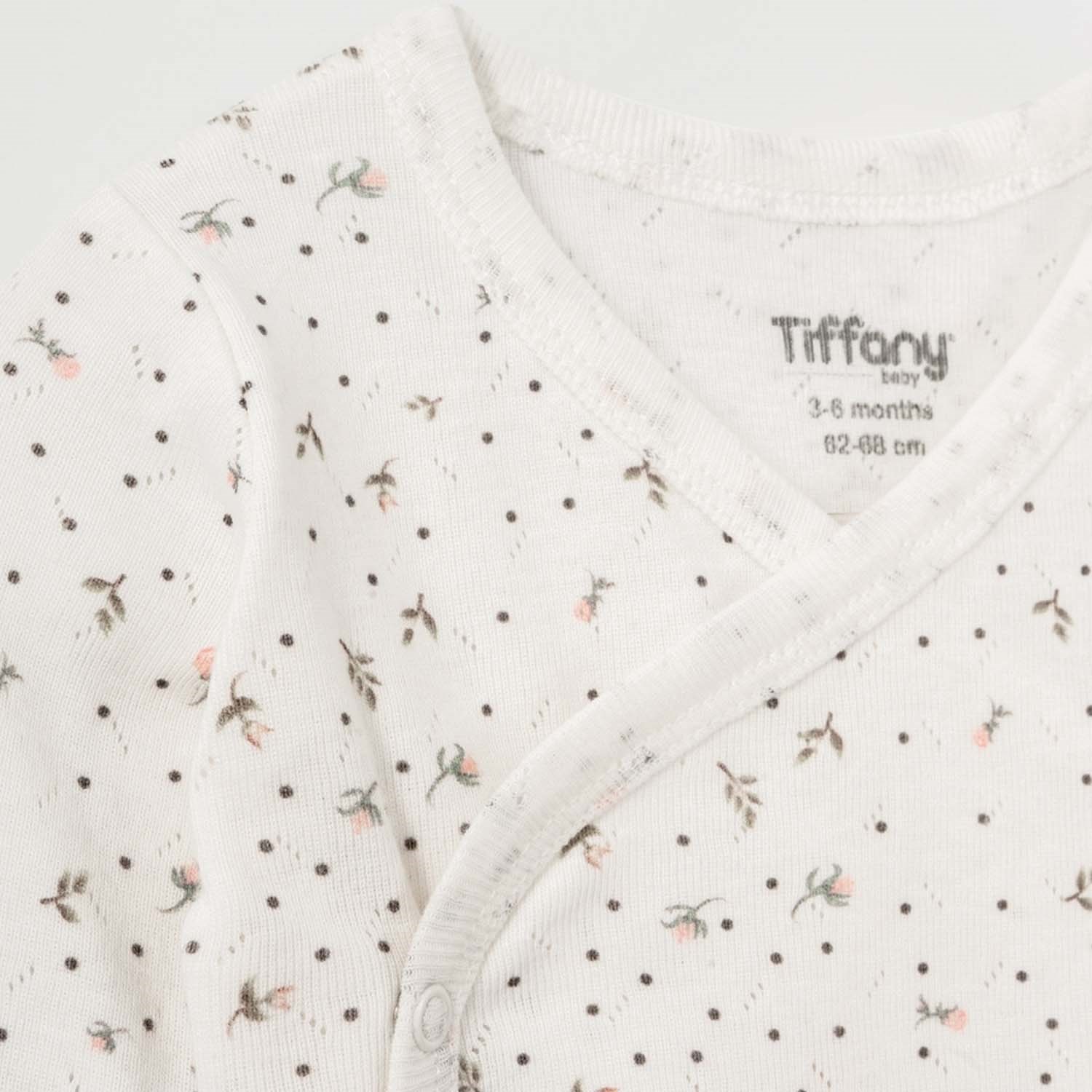 Tiffany Baby Jakarlı Flowering Theme Kruvaze Bebek Body Ekru