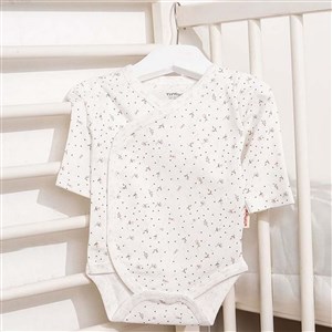 Tiffany Baby Jakarlı Flowering Theme Kruvaze Bebek Body 57022 Ekru