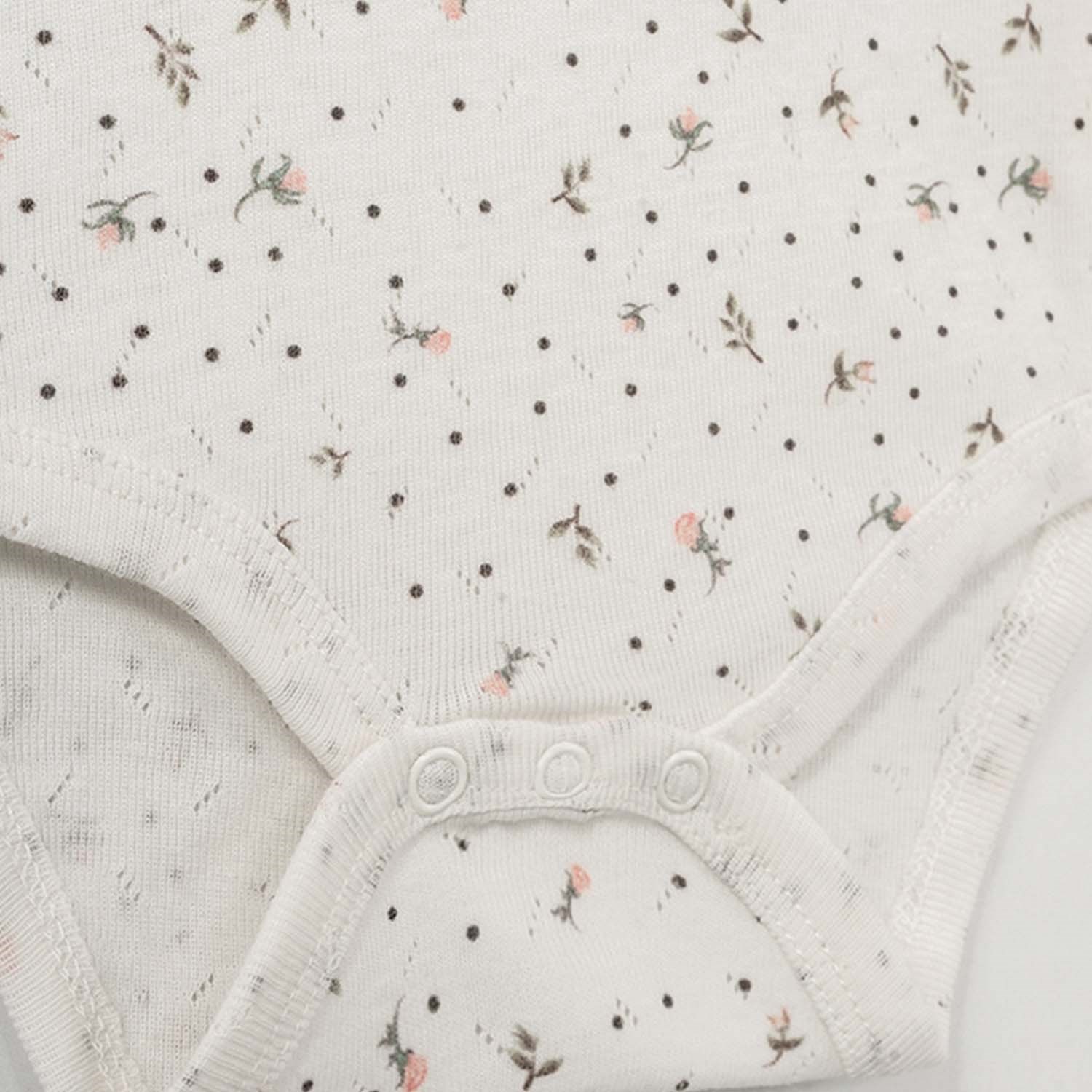 Tiffany Baby Jakarlı Flowering Theme Yarım Kol Bebek Body Ekru
