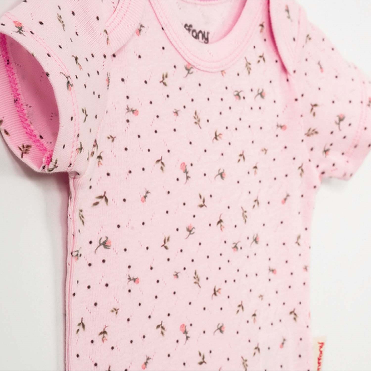Tiffany Baby Jakarlı Flowering Theme Yarım Kol Bebek Body Pembe