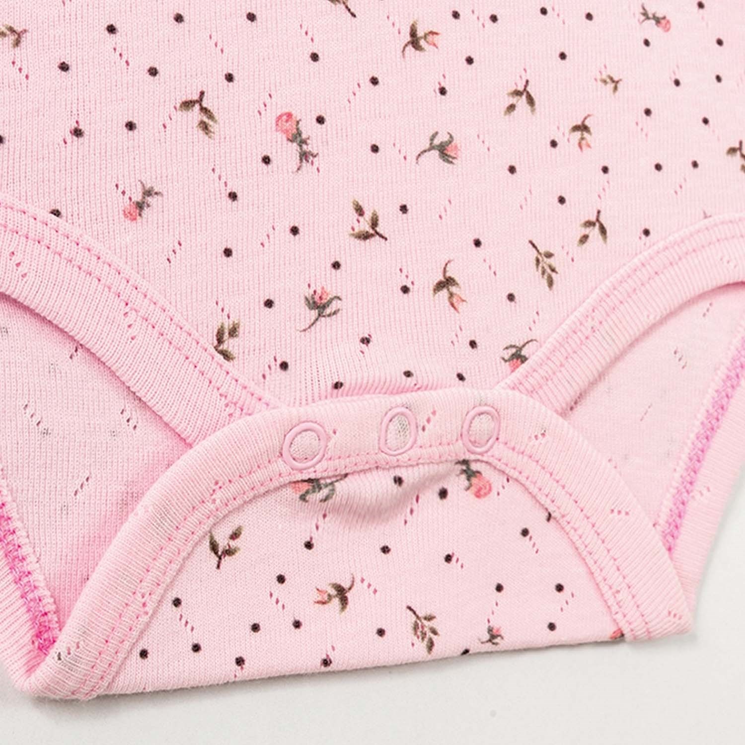 Tiffany Baby Jakarlı Flowering Theme Yarım Kol Bebek Body Pembe