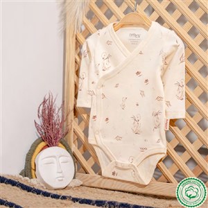 Tiffany Baby Mother Swan Organic Theme Kruvaze Bebek Body Ekru