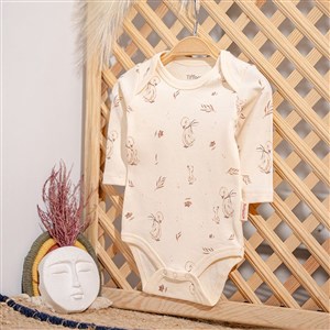 Tiffany Mother Swan Organic Theme Uzun Kollu Bebek Body 56011 Ekru
