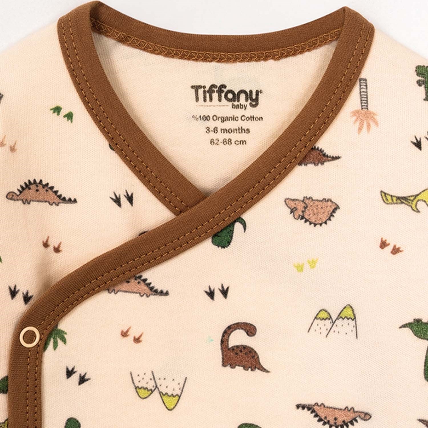 Tiffany Baby Traveller Dino Kruvaze Bebek Body 50022 Ekru
