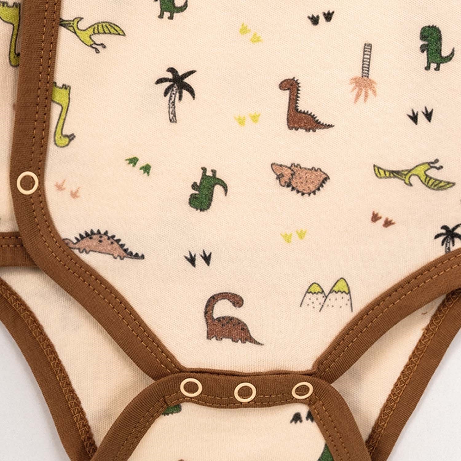 Tiffany Baby Traveller Dino Kruvaze Bebek Body 50022 Ekru