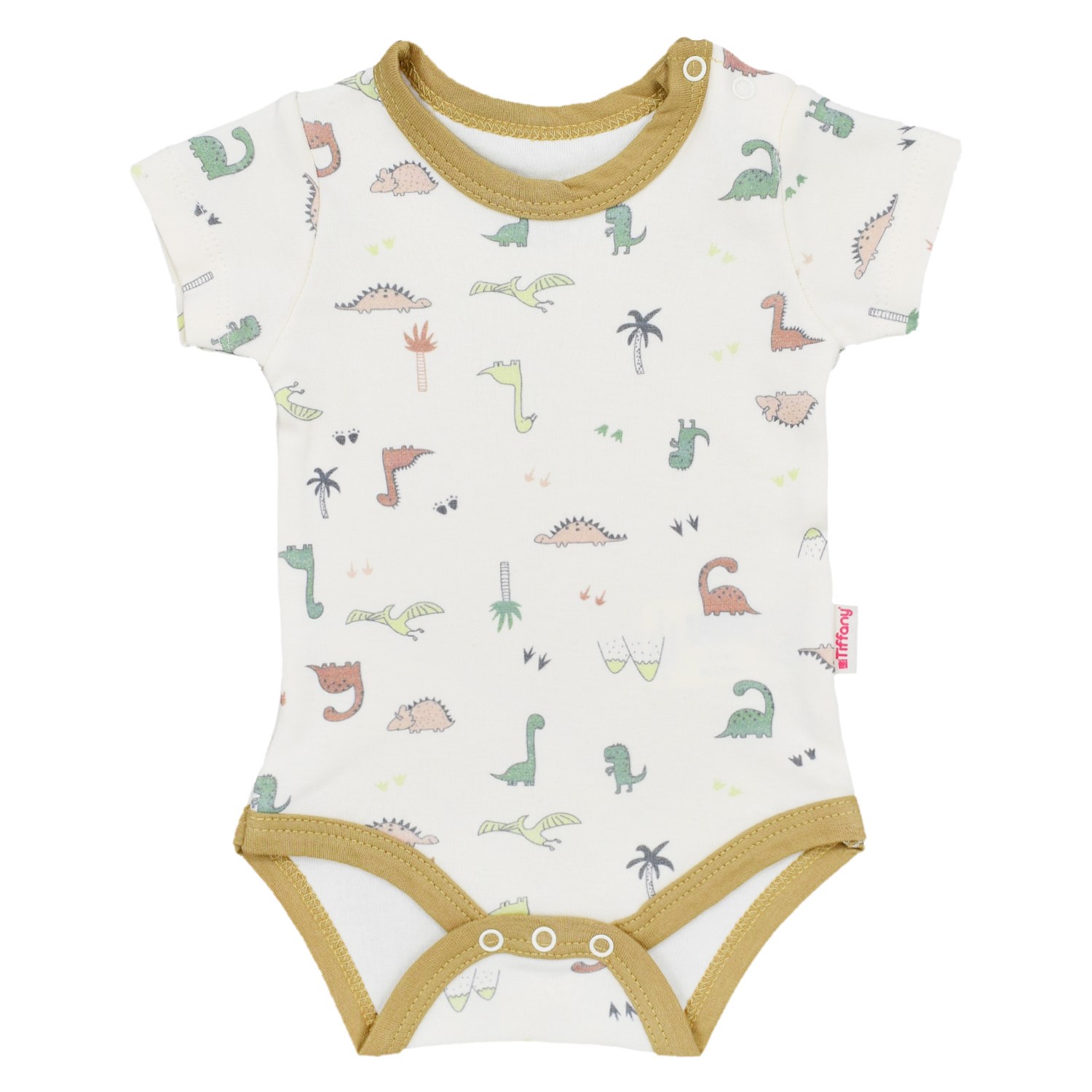 Tiffany Traveller Dino Yarım Kollu Bebek Body 50029 Ekru