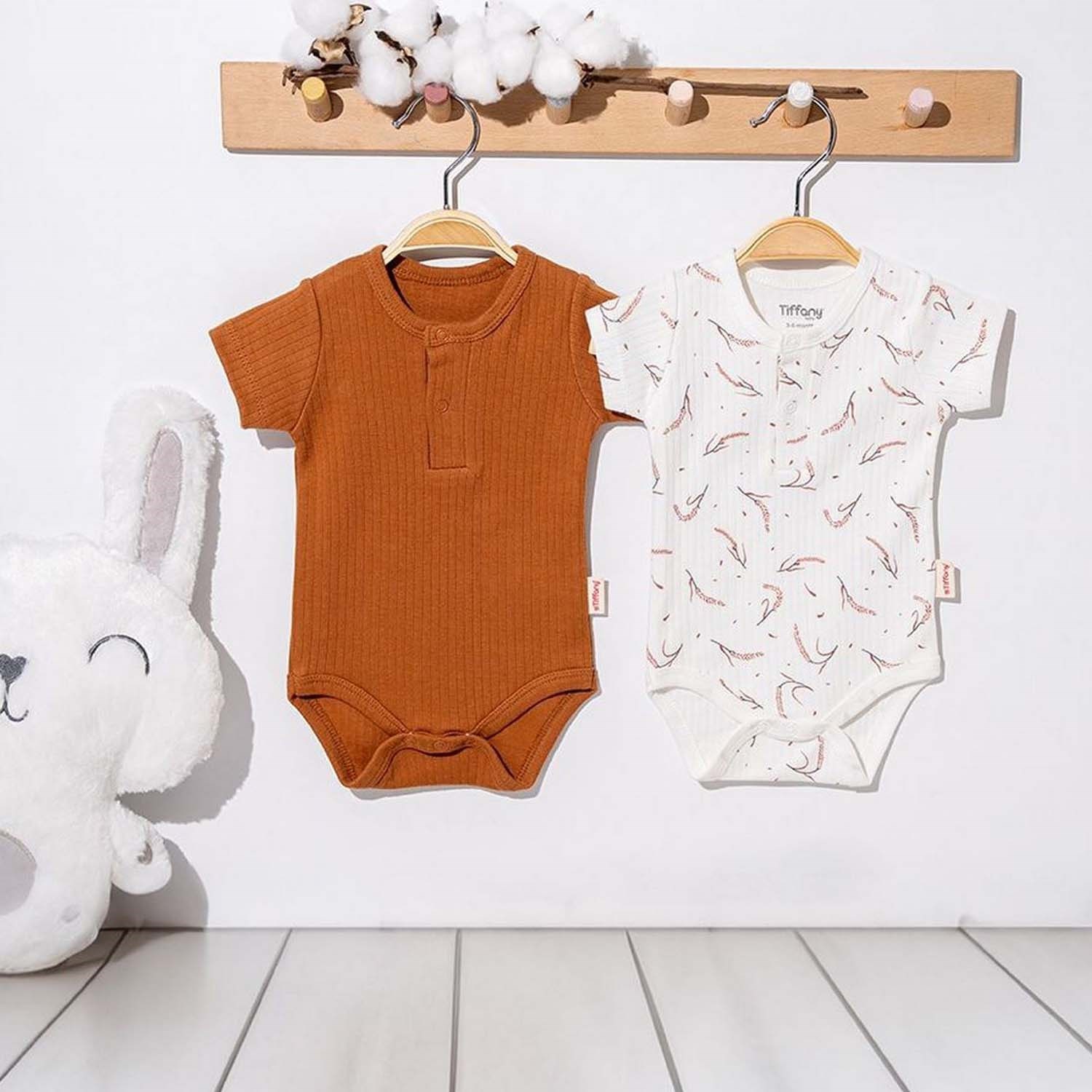 Tiffany Baby Wheat Theme Yarım Kollu Bebek Body 53008 Ekru