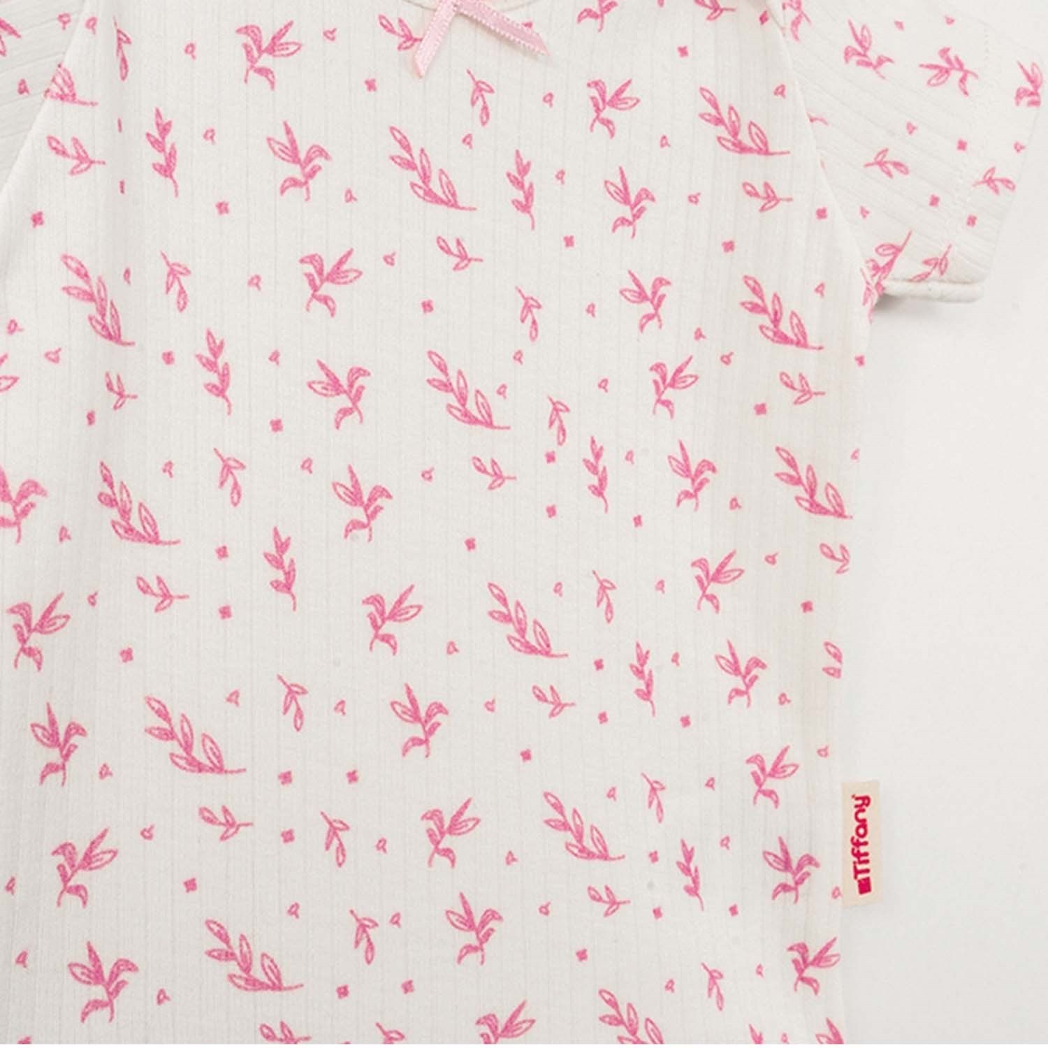Tiffany Baby Wildflowers Theme Yarım Kollu Bebek Body 63008 Ekru