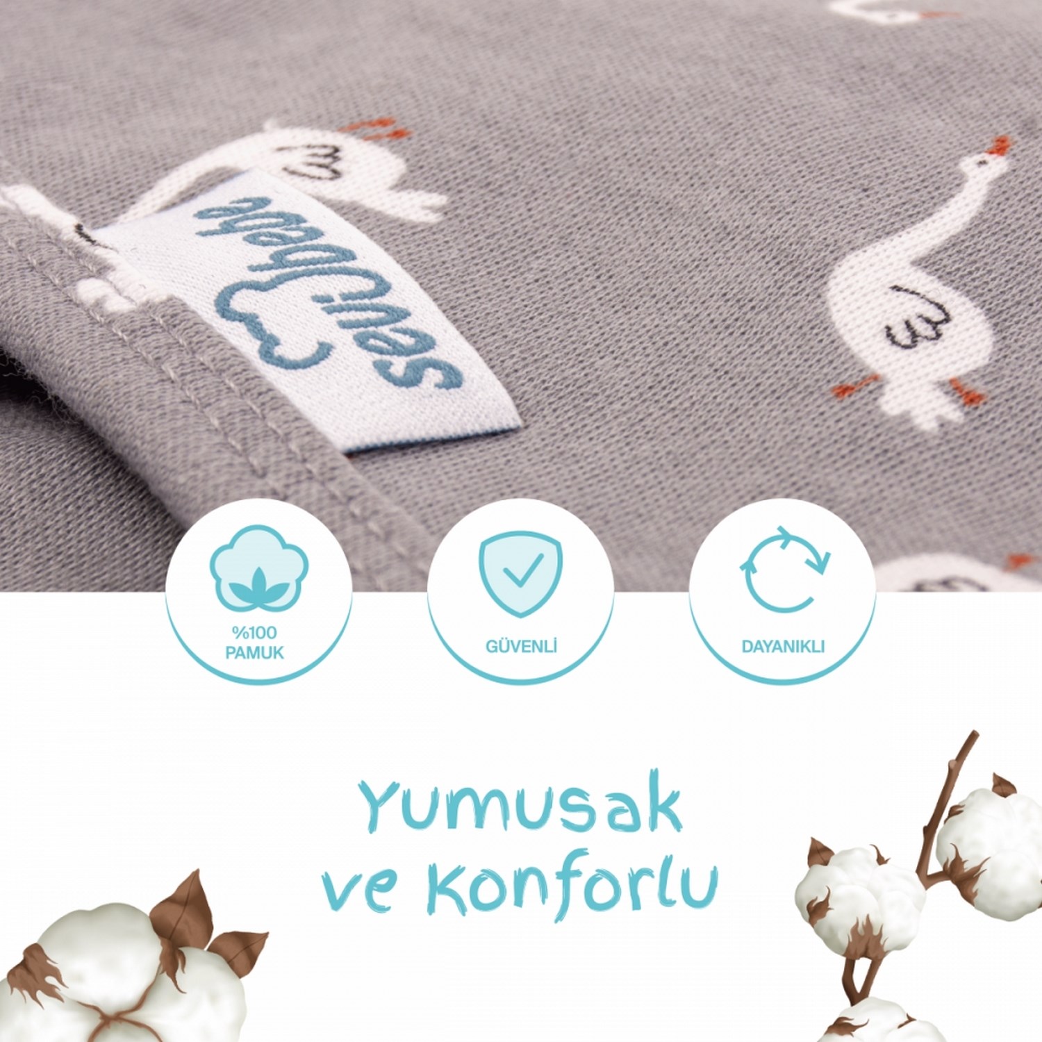 Sevi Bebe İnterlok Bebe Kundak 118 Gri