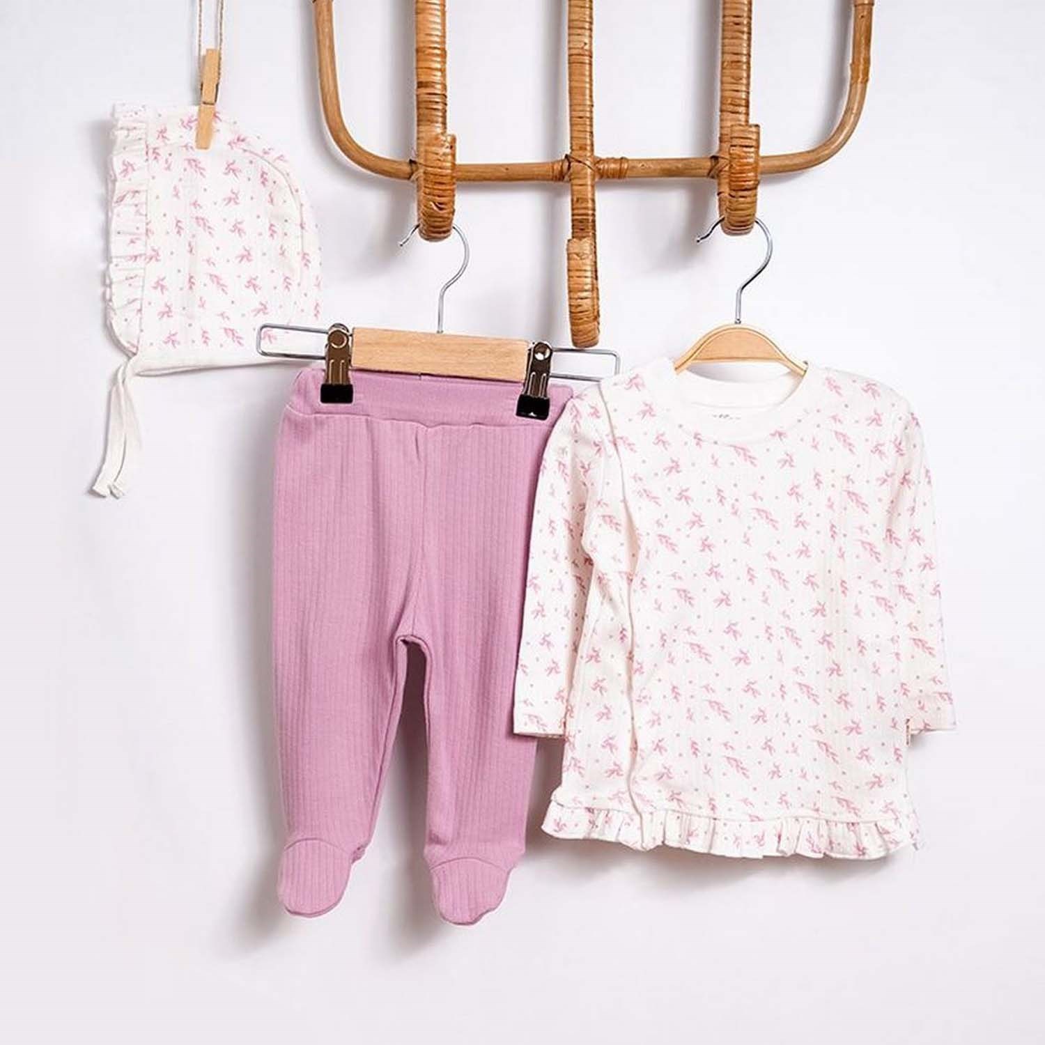 Tiffany Baby Wildflowers Theme 3'lü Bebek Takımı 63020 Ekru
