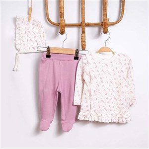 Tiffany Baby Wildflowers Theme 3'lü Bebek Takımı 63020 Ekru