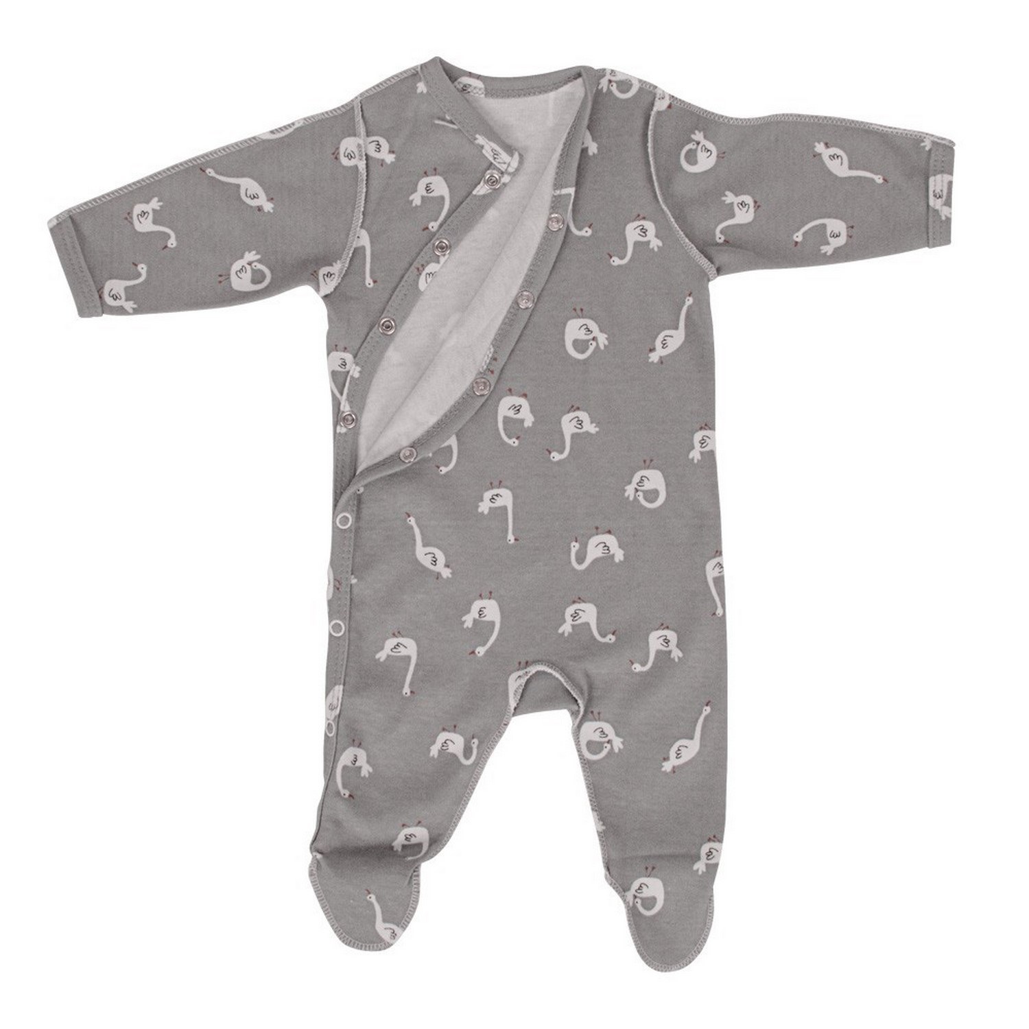 Sevi Bebe Desenli Prematüre Pijama Tulumu 6945 Gri