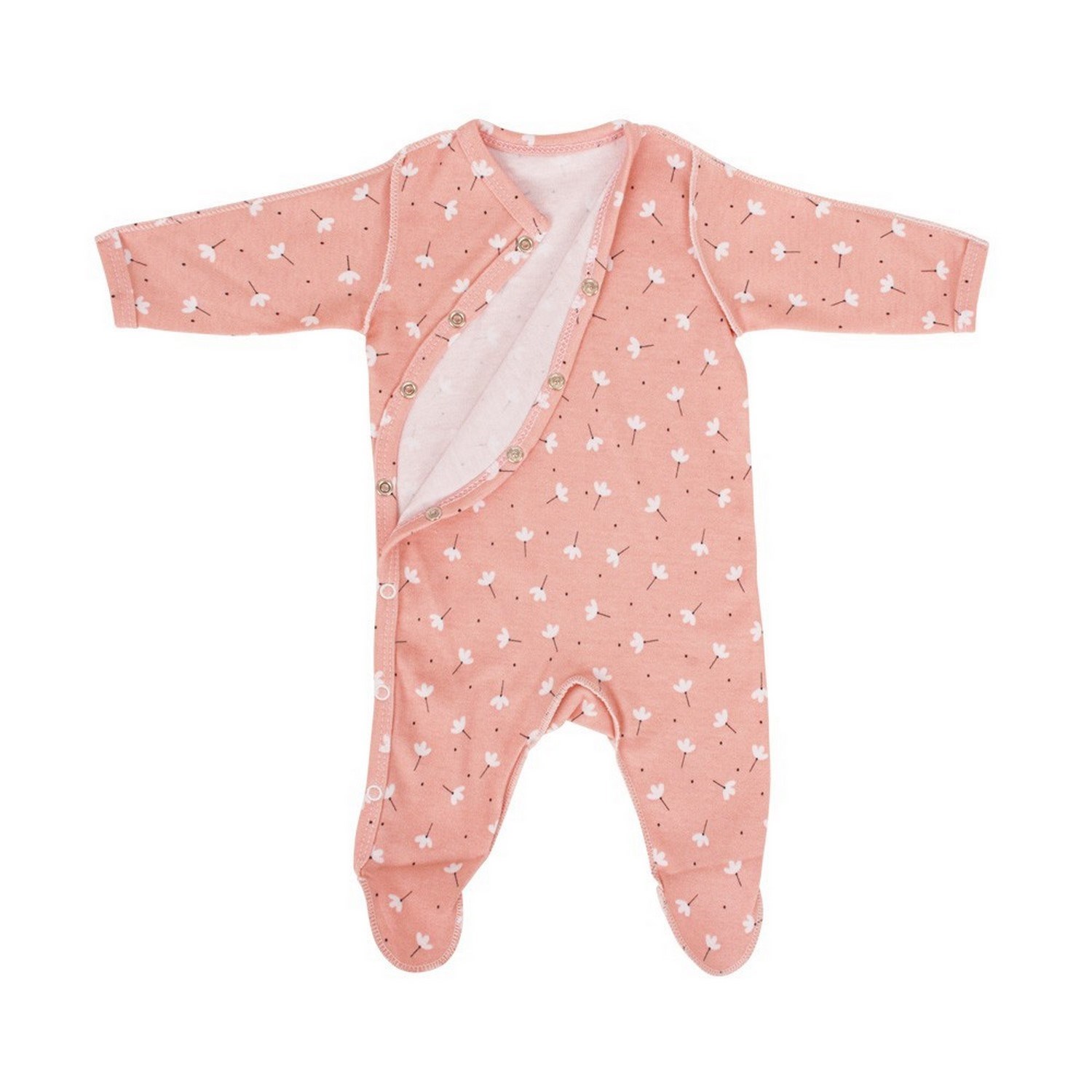 Sevi Bebe Desenli Prematüre Pijama Tulumu 6945 Gül Kurusu