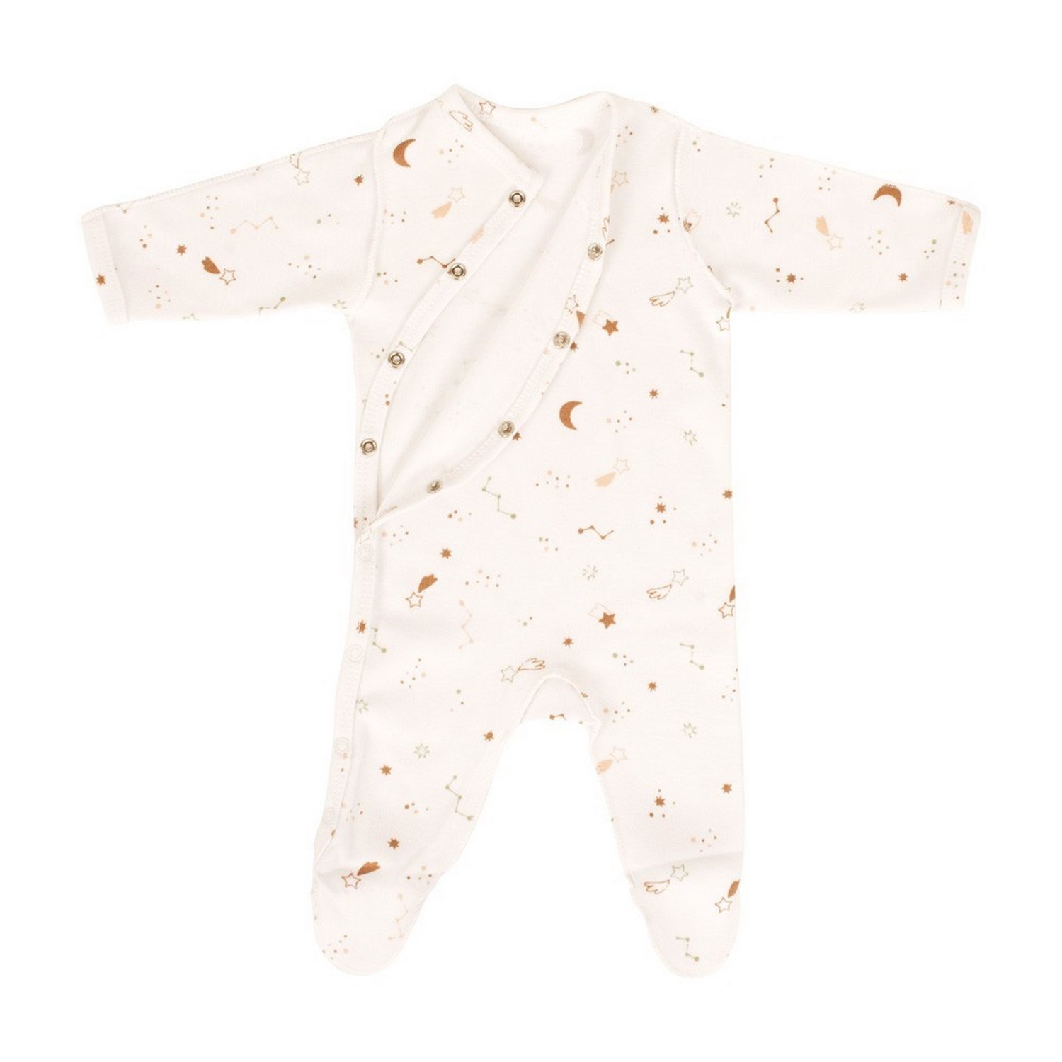 Sevi Bebe Desenli Prematüre Pijama Tulumu 6945 Krem