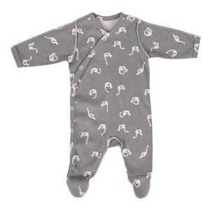 Sevi Bebe Desenli Prematüre Pijama Tulumu 6945 Gri