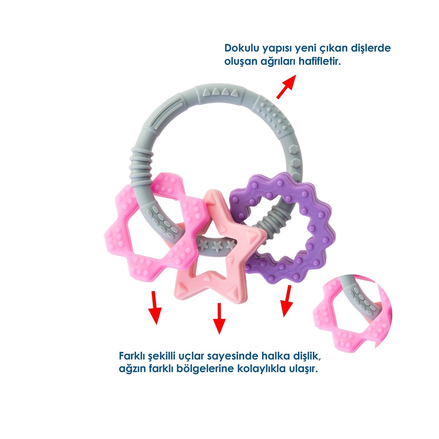 Babyjem Silikon Halka Dişlik 807 Pembe