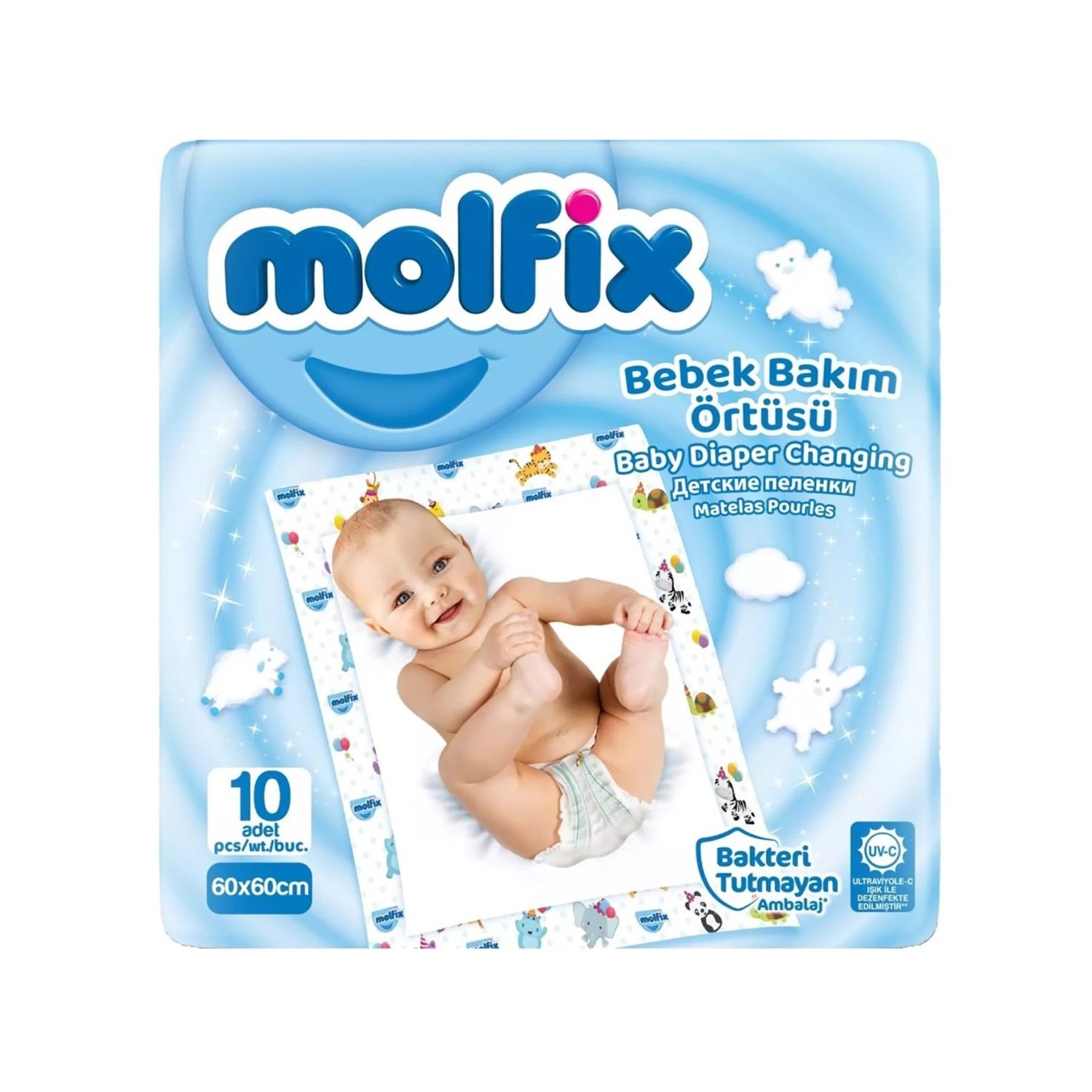 Molfix Bebek Bakım Örtüsü 10 Adet 60x60 cm 