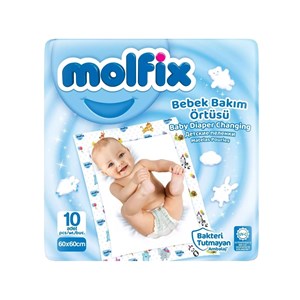 Molfix Bebek Bakım Örtüsü 10 Adet 60x60 cm 