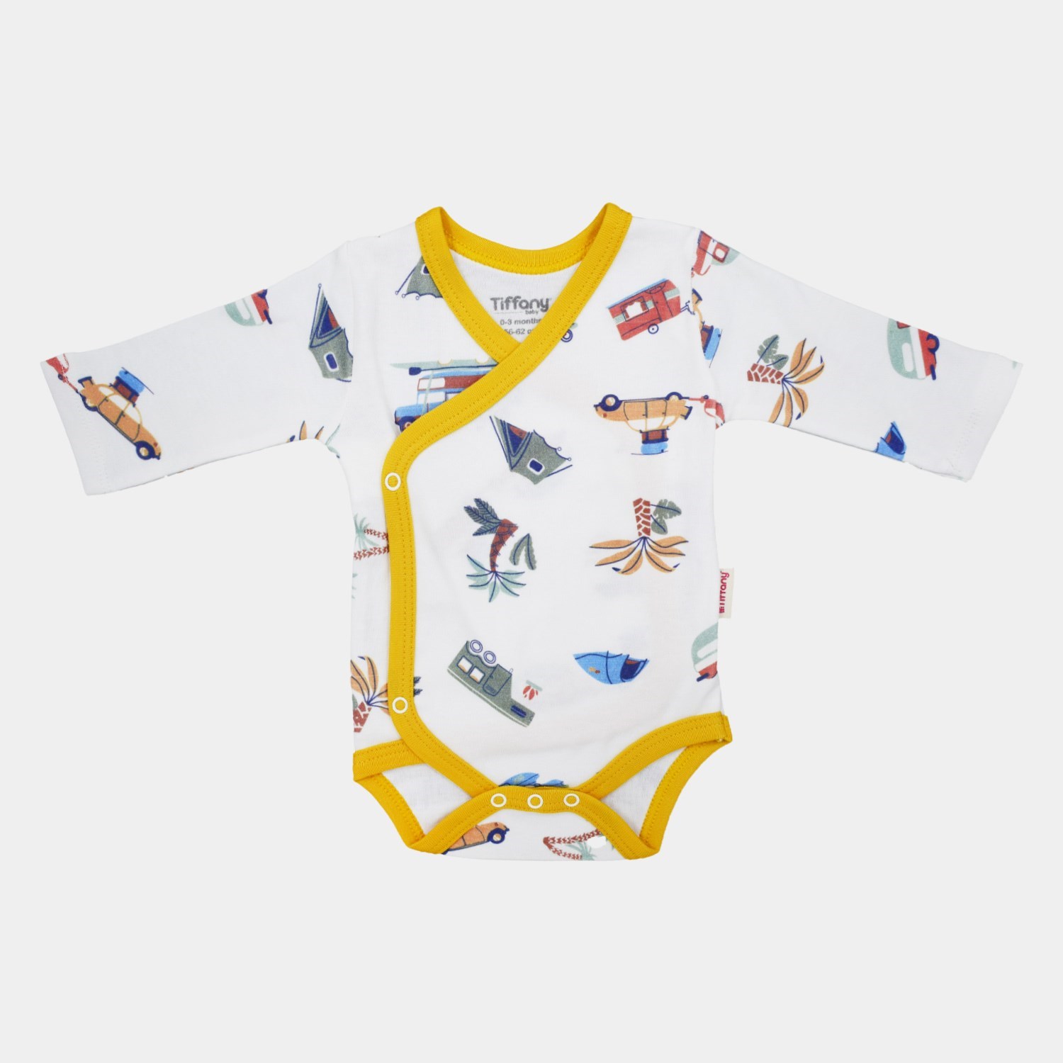 Tiffany Baby Caravan Theme Kruvaze Bebek Body 12022 Ekru