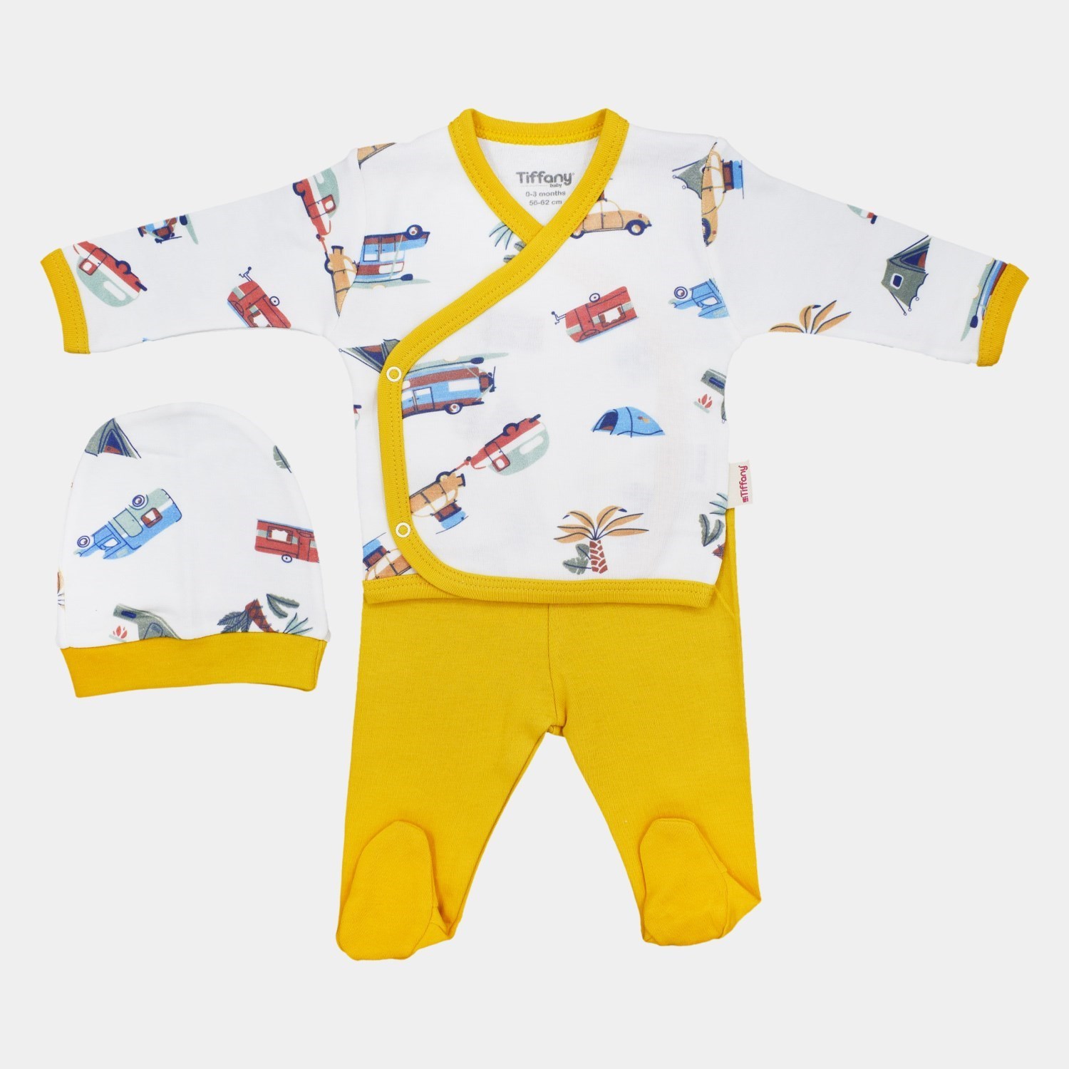 Tiffany Baby Caravan Theme 3'lü Bebek Zıbın Seti 12078 Ekru