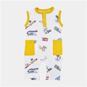 Tiffany Baby Caravan Theme Bebek Atlet Tulumu 12089 Ekru