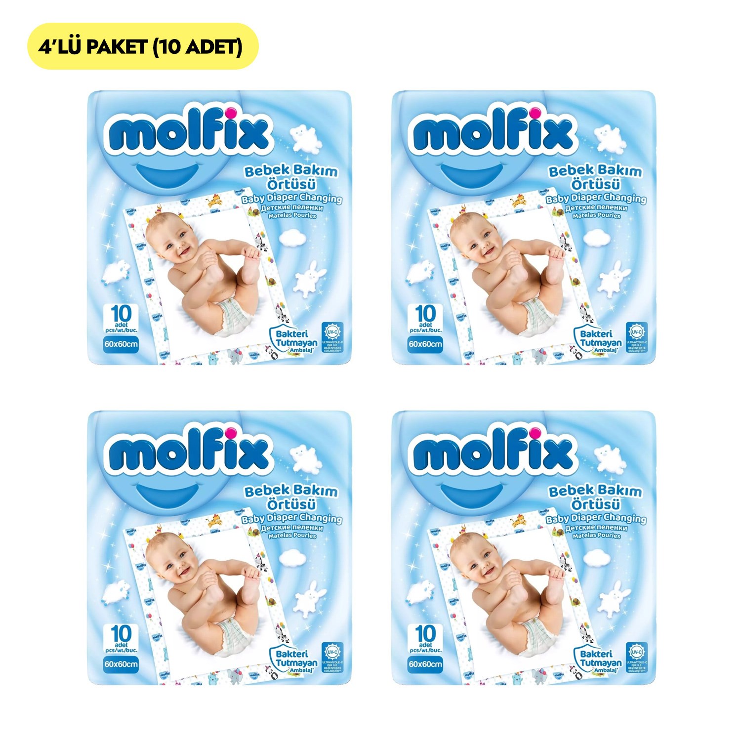Molfix Bebek Bakım Örtüsü 10 Adet x 4 Paket 